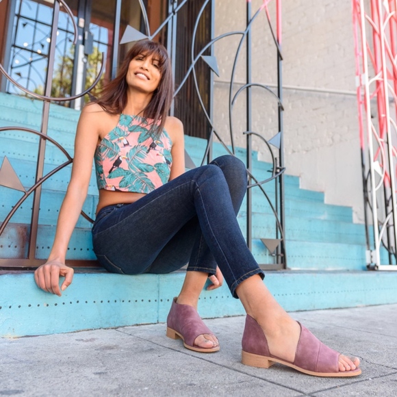 Mi.iM "Harley" Open Toe Side Cutout Flat - Purple - Picture 7 of 7